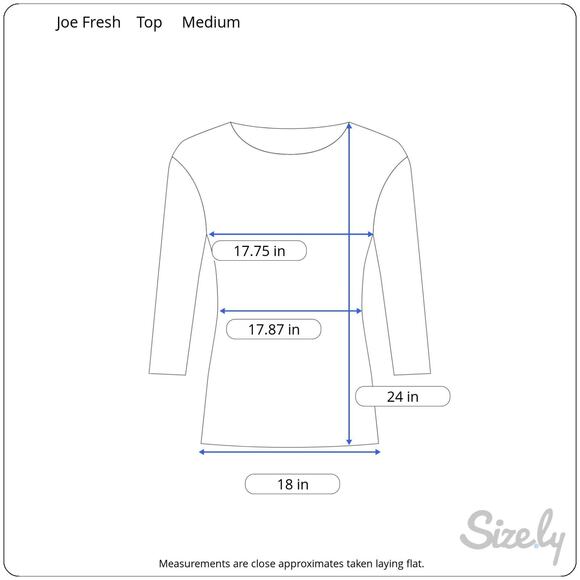 Joe Fresh Womens Knit Top Size M Pink Navy 3/4 Raglan Sleeve Button Shoulder - Picture 2 of 11